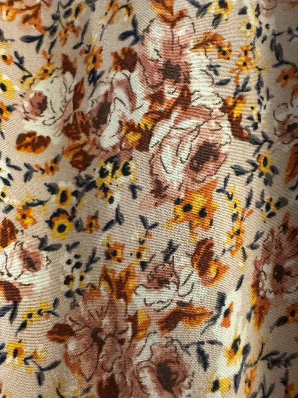 Smocked Waist Floral V-Neck Midi Dress - Pink Floral - Picture 4 of 5